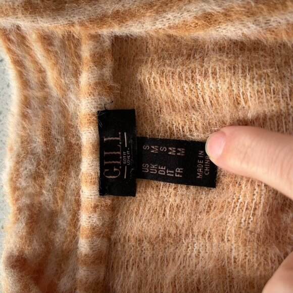 G.I.L.I Golden and fuzzy cardigan/duster G.I.L.I sweater - Picture 5 of 6